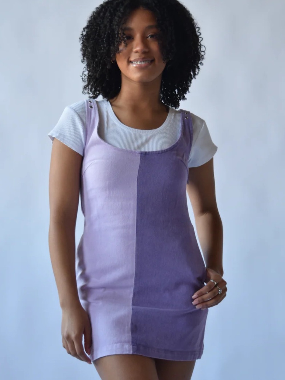 Colorblock Lilac Mini Dress